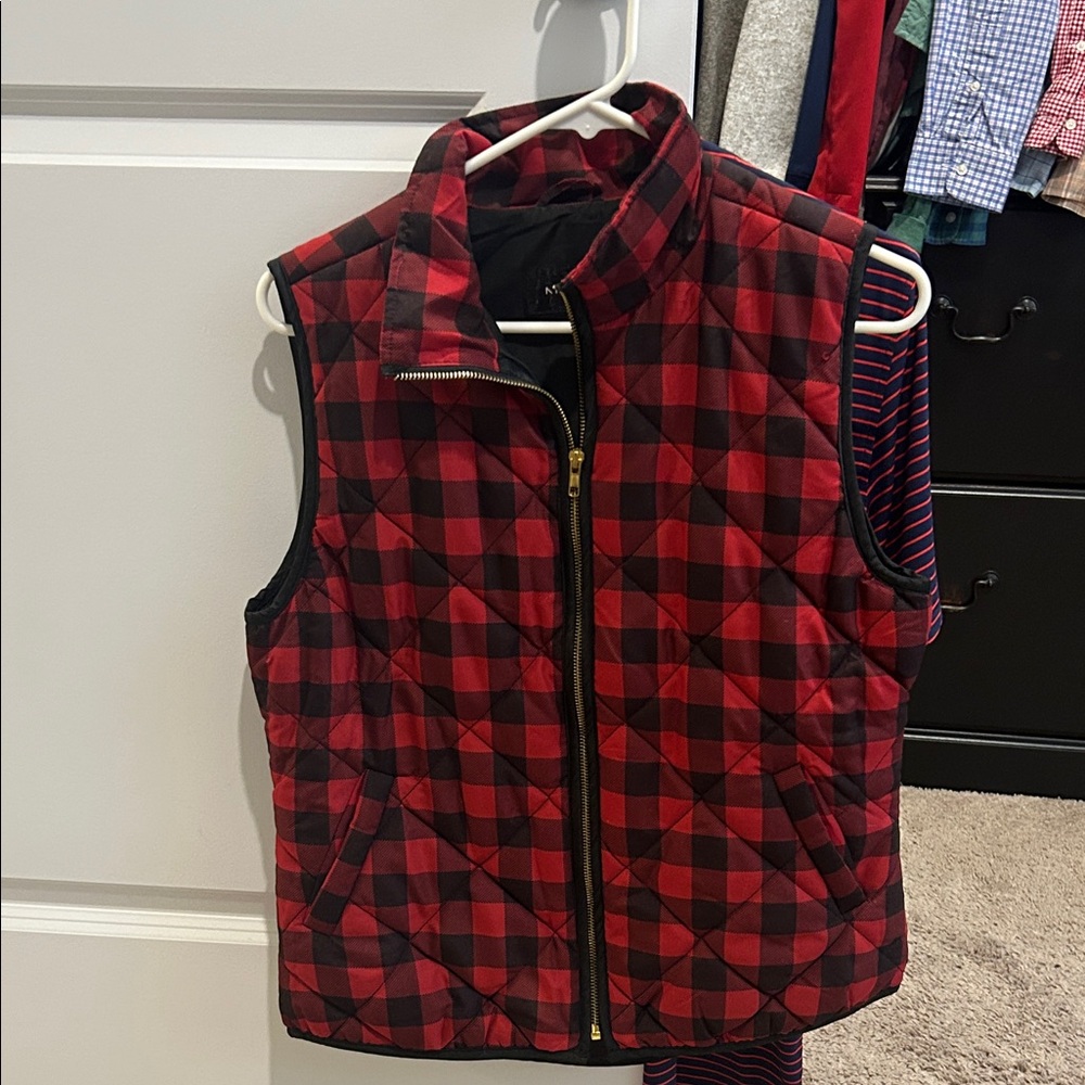 Red and Black Checkered Women's Vest